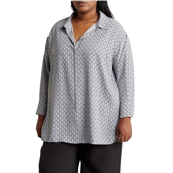 Adrianna Papell Tops - Adrianna Papell Button Front Tunic Shirt Women’s Plus Size 2X
